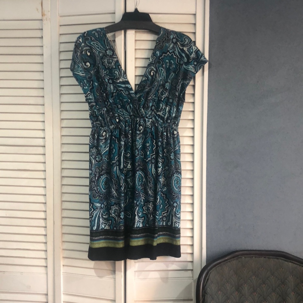 Blue V-neck dress